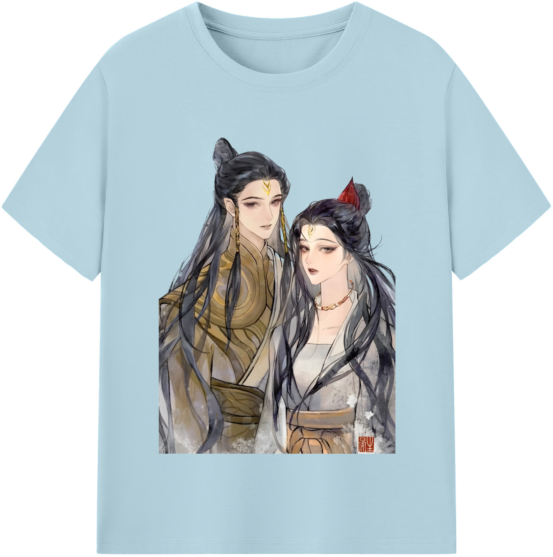 （画像用） Ne Zha 2 ナタ 魔童の大暴れ 綿100％半袖Tシャツ（フロントプリント）
